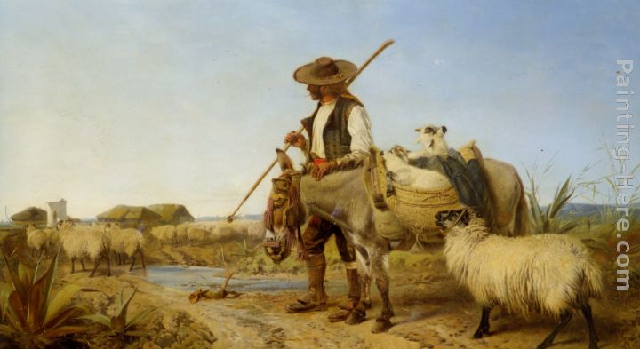 A Spanish Shepherd painting - Richard Ansdell A Spanish Shepherd art painting